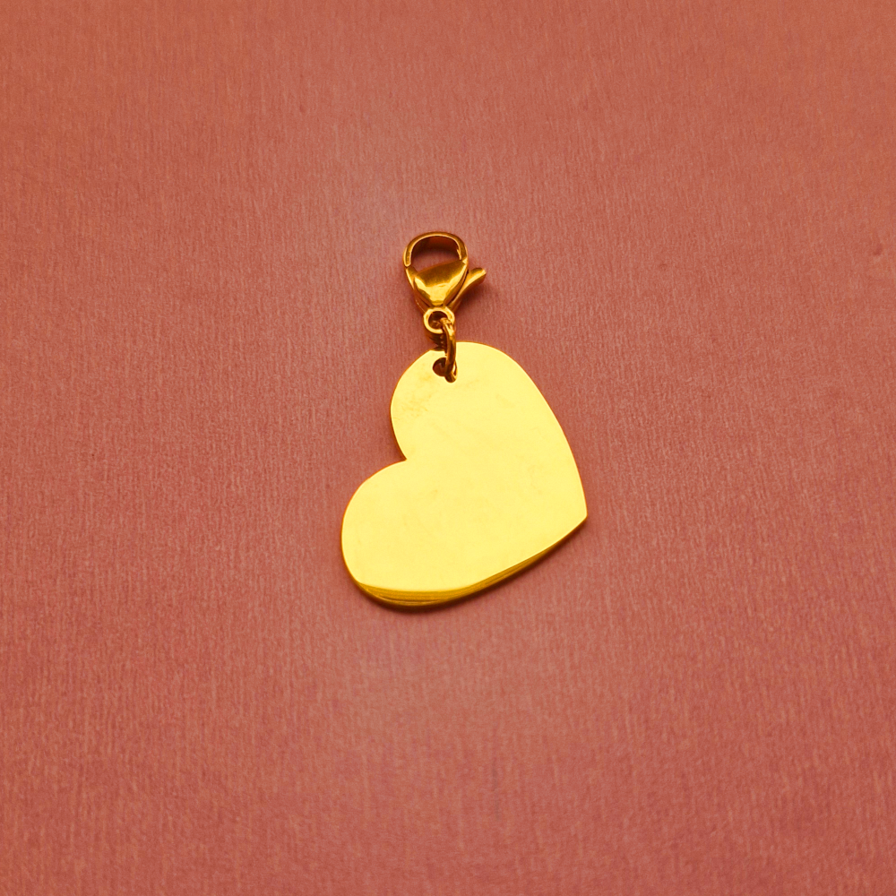 Gold Heart Charm for Engraving