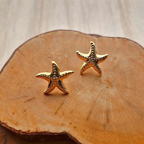 Starfish Gold Stud Earrings