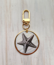 Animal Etchings on White Mother of Pearl Bag Charm