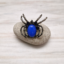 Steel Spider Gemstone Brooch Pin