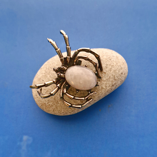 Steel Spider Gemstone Brooch Pin