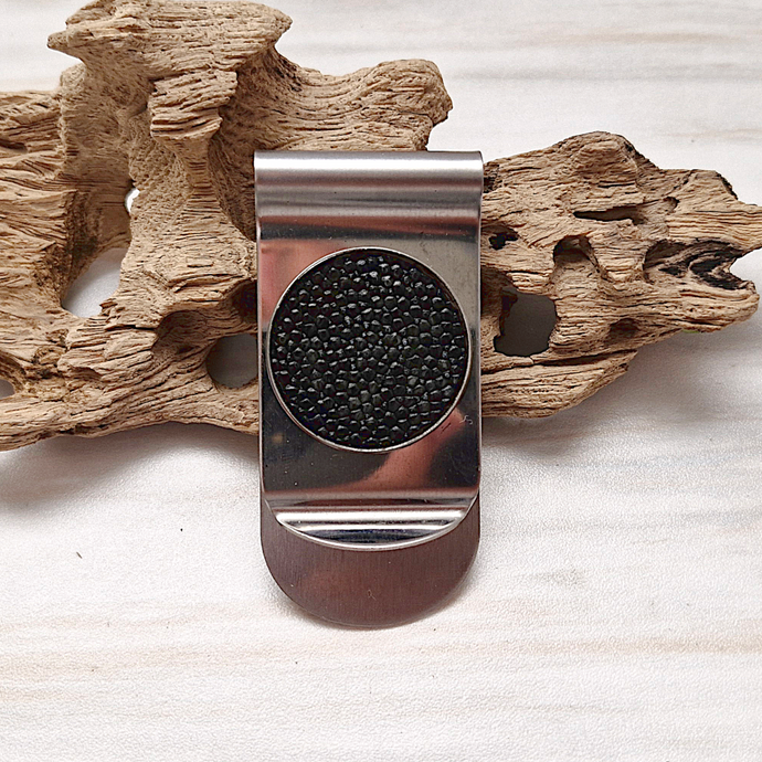 Steel and Stingray Accent Money Clip