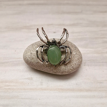 Steel Spider Gemstone Brooch Pin