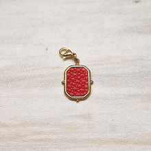 Stingray Leather Milligrain Bezel Charm