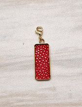 Stingray Leather Simple Rectangle Charm
