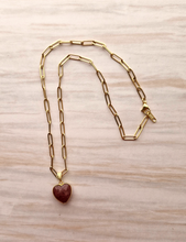 Heart Single Gem Drop Necklace