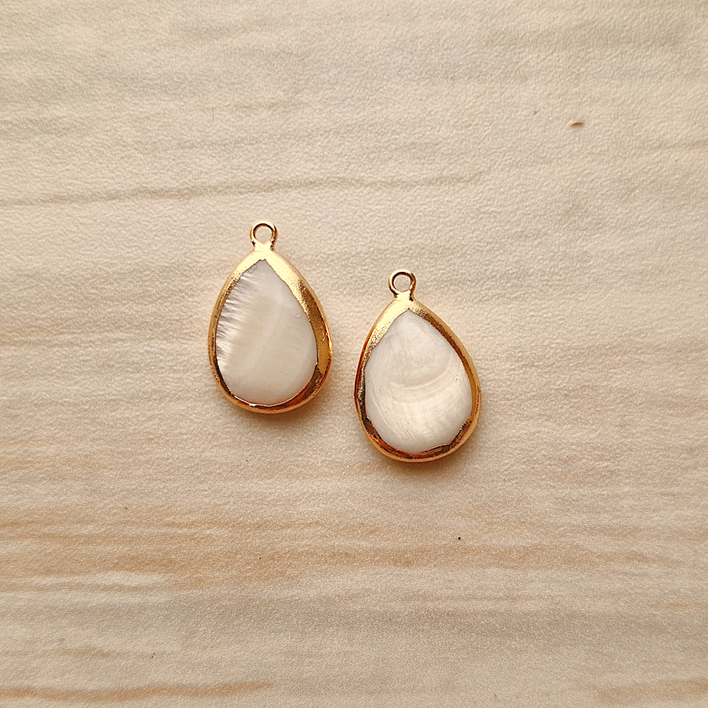 White Mother of Pearl Teardrop Dangles