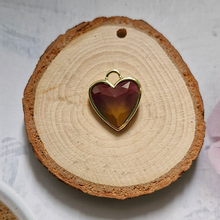 Rim Set Heart Gemstone Charm