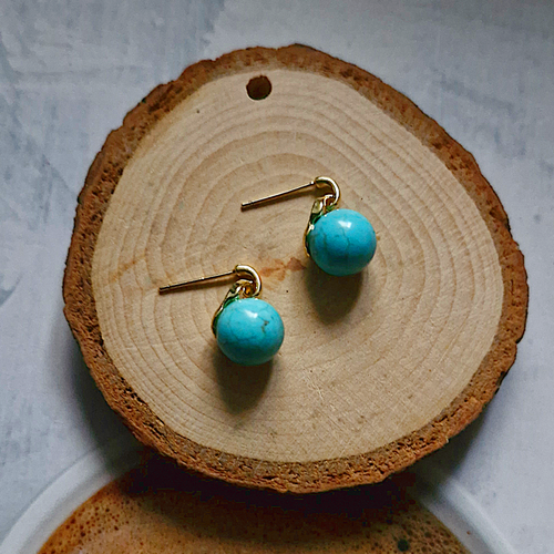 Turquoise Ball Stud Earrings