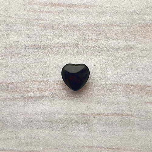 Unset Black Agate Heart Cabochon