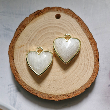 White Jade Heart Rim Set Dangles