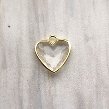 Rim Set Heart Gemstone Charm