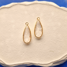 White Quartz Single Drop Hook Earrings