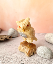 Gemstone Barn Owl Figurine