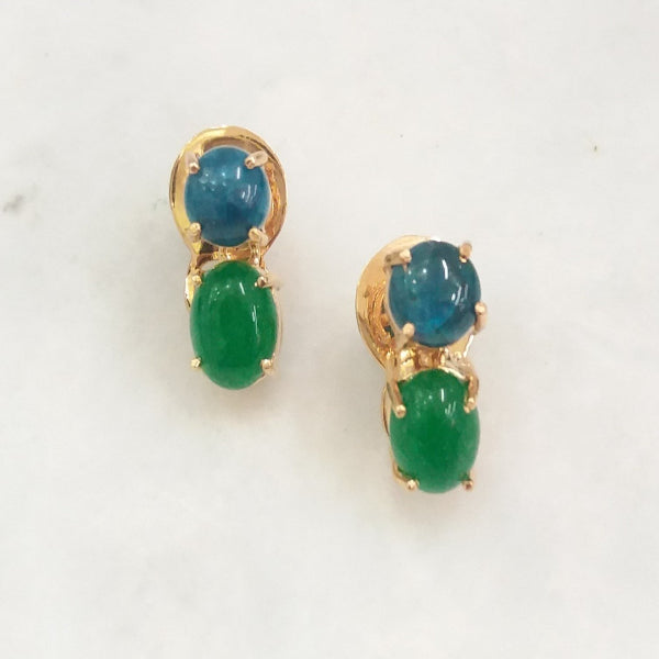 Apatite and Green Jade Separates Earrings