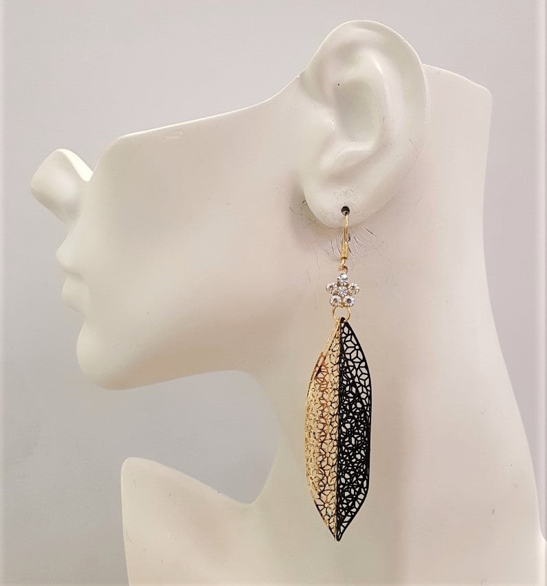 Insect Wing 2 Tone Cutout Earrings