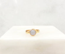 Blue Lace Agate Maxi Hammered Ring