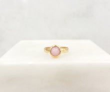 Pink Opal Maxi Hammered Ring