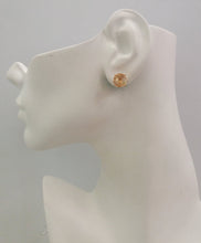Citrine Studs with Amethyst & carved '888' Jade dangle Twinset Earrings