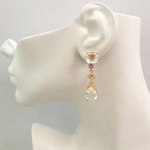 Clear Quartz Stud with Amethyst, Citrine and Clear Quartz Twinset Earrings