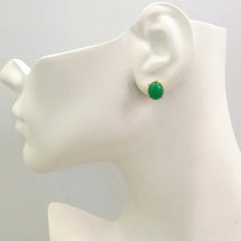 Green Jade Stud with Green Agate and Carved Dog Tiger Eyes "Foliage" Twinset Earrings