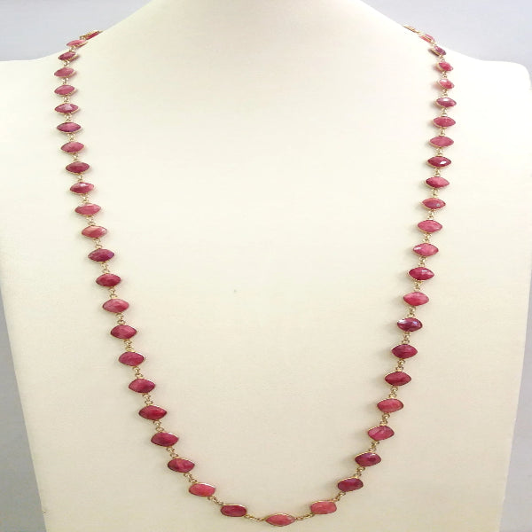 Ruby Jeweled Chain Necklace