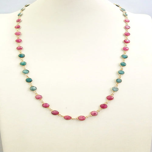 Emerald and Ruby Jeweled Necklace (Short)