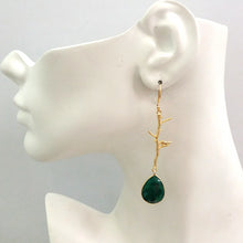 Ibon on Branches with Emerald Double Drop Earrings
