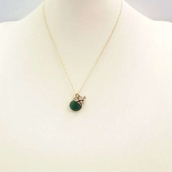 Emerald with Bee Single Pendant