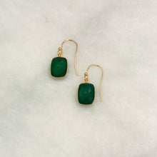 Green Agate Single Drop Hook Earrings