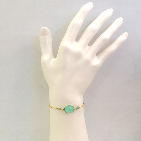 Mint Green Chalcedony Single Bracelet
