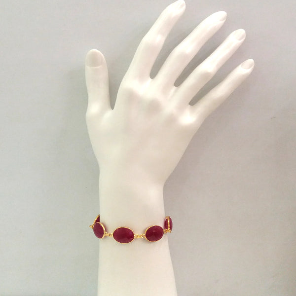 Ruby Jeweled Chain Bracelet