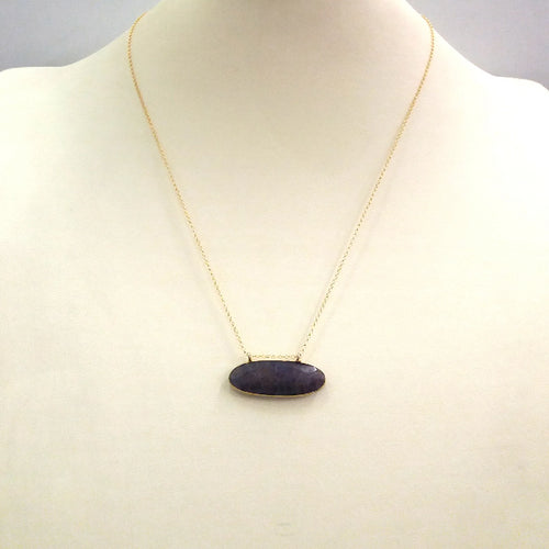 Blue Sapphire Oval Single Pendant