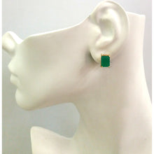 Green Agate Stud with Rhodolite Garnet and Green Jade Detachable Twinset Earrings