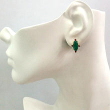 Green Jade and Green Agate Stud with Dumortierite Detachable Twinset Earrings