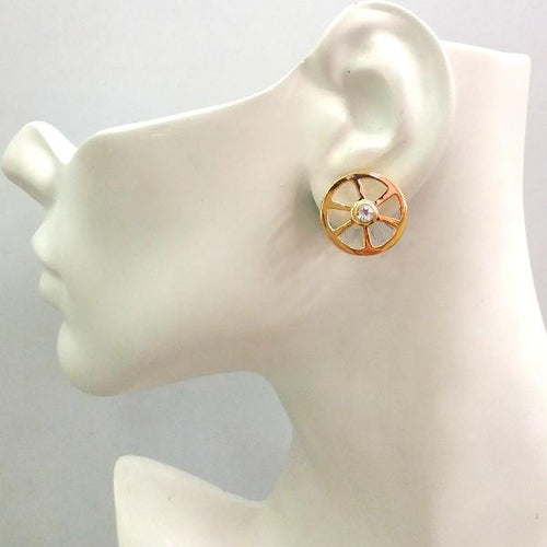 Kalamansi Stud Earrings with White Topaz