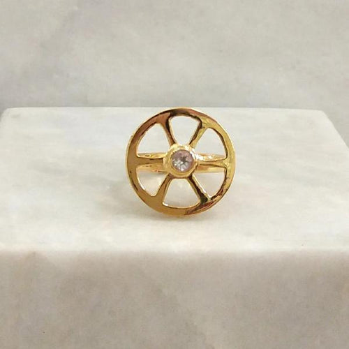 Kalamansi Slice Ring with White Topaz