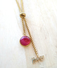 Happy with Pink Agate Affirmation Slider Necklace
