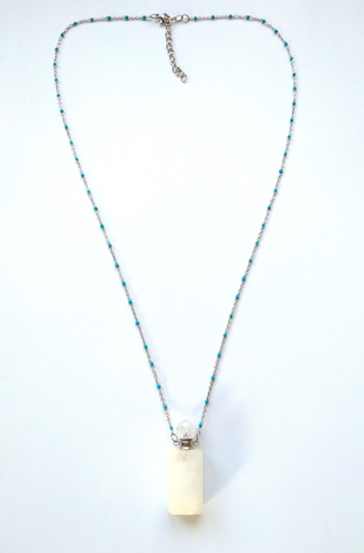 White Quartz Rectangle Essential Oil Bottle Pendant