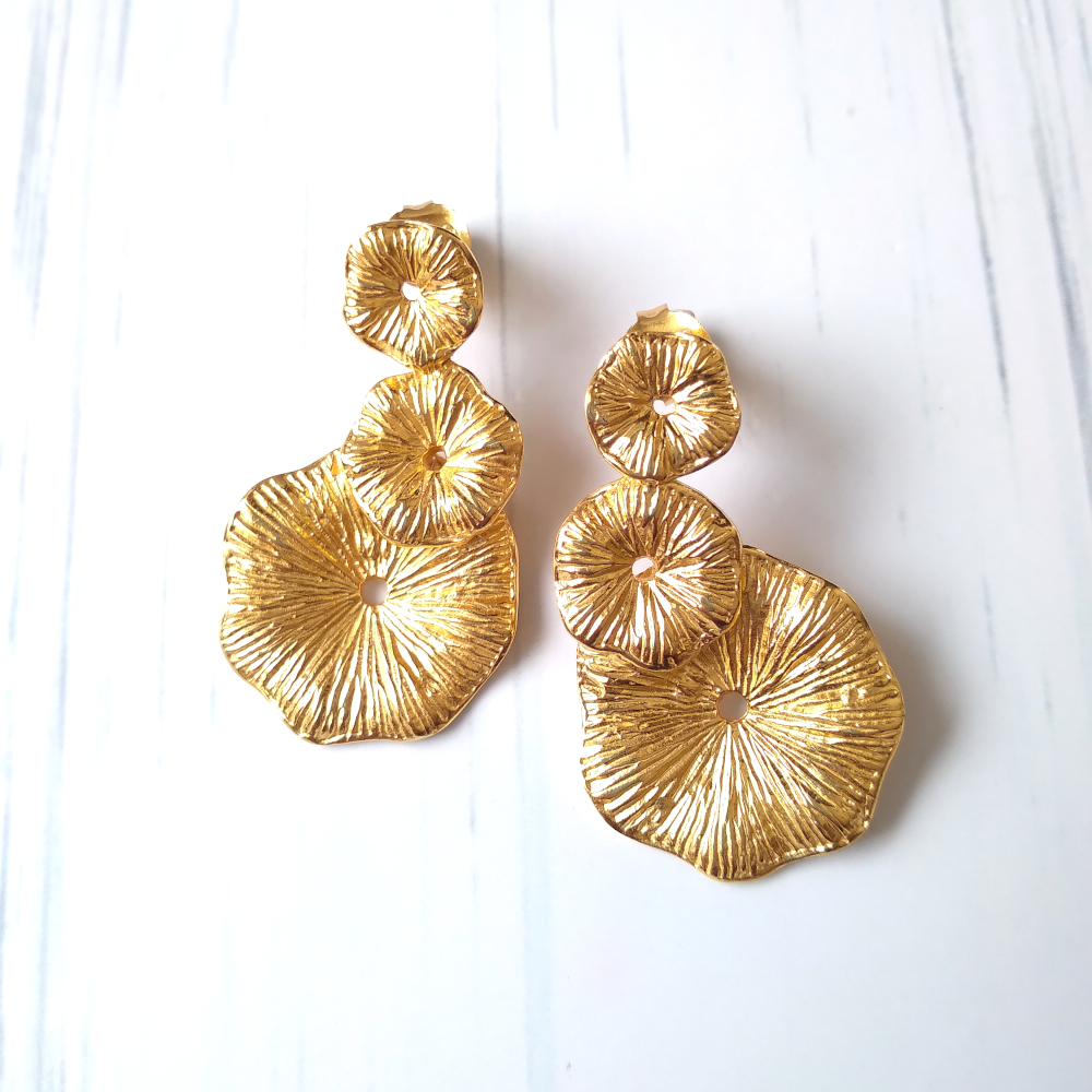 Lilly Pad Cluster Stud Earrings