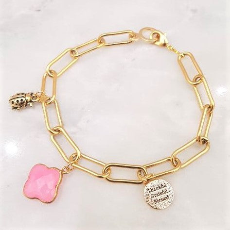 3 Charm Paperclip Bracelet 1
