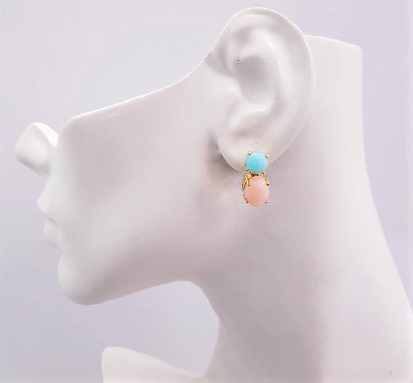 Amazonite & Pink Opal Separates Earrings