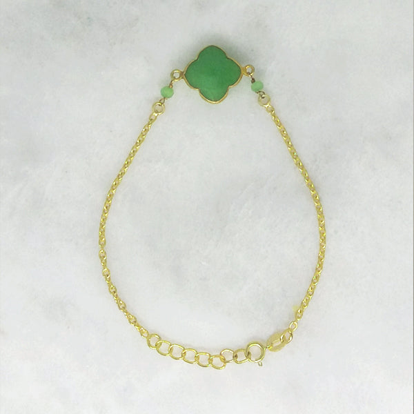 Apple Green Chalcedony Single Bracelet