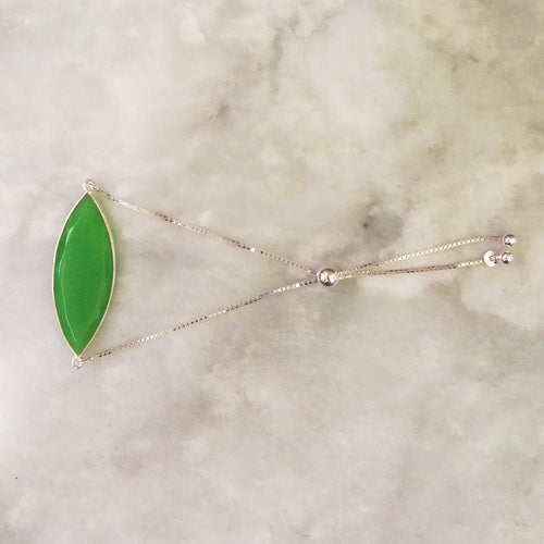 Apple Green Chalcedony Jeweled Bracelet