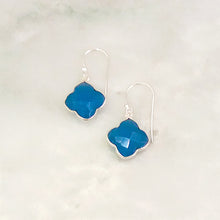 Blue Agate Single Drop Hook Earrings