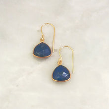 Blue Sapphire Single Drop Hook Earrings