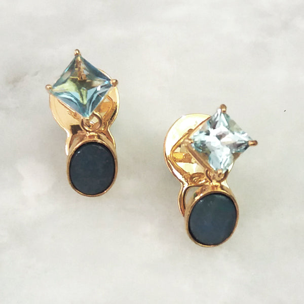 Blue Topaz & Blue Opal Separates Earrings