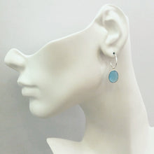 Blue Chalcedony Loop Single Drop Earrings
