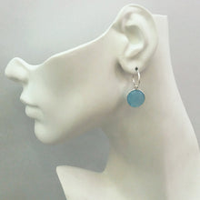 Blue Chalcedony Loop Single Drop Earrings