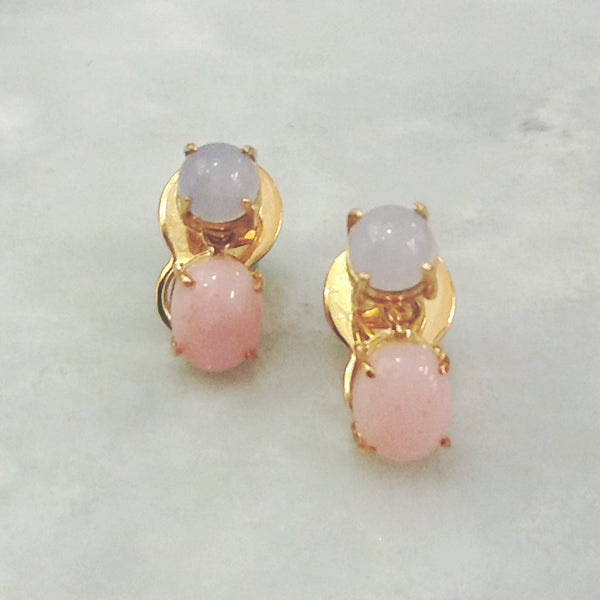 Blue Lace & Pink Opal Separates Earrings